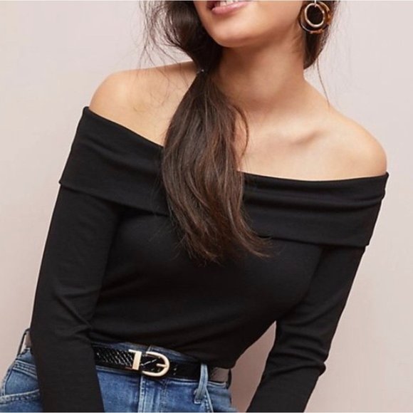 Saturday/Sunday for Anthropologie Tops - Saturday/Sunday for Anthropologie Copeland Black Off The Shoulder Top-XL
